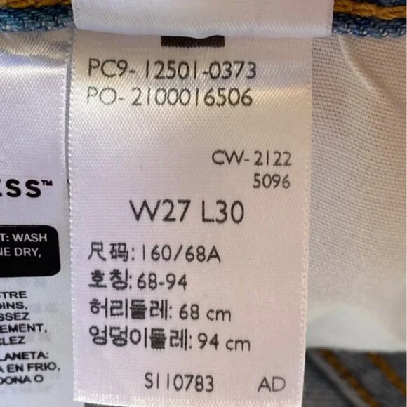 Levis Premium 501 Original Fit Jean Light Wash Size 27x30 100% Cotton Button Fly - Picture 14 of 16